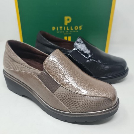 Mocasín Combinado Charol Pitillos 11523