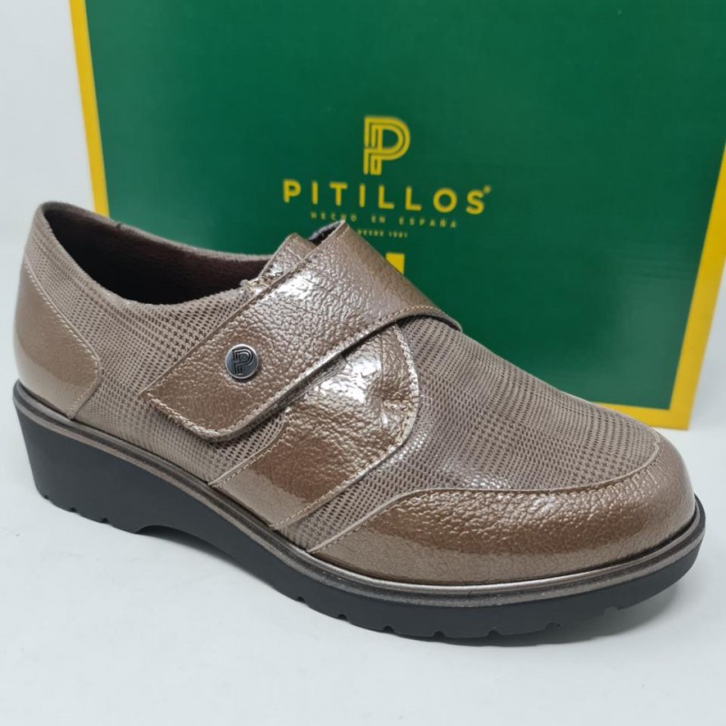 Blucher Con Velcro Charol Combinado Pitillos 11520