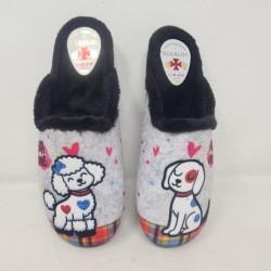 Zapatilla Destalonada Perrito Gris Alcade 60030