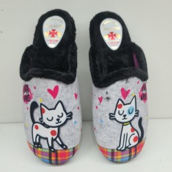 Zapatilla Gatitos Alcalde 6005 gris