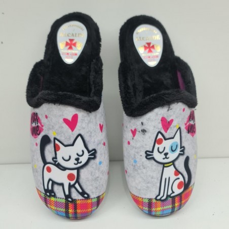 Zapatilla Gatitos Alcalde 6005 gris