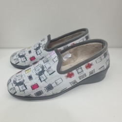 Zapatilla Cuña Cuadritos Casa Dona Mod 073