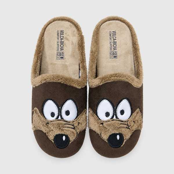 Zapatilla de casa Vulca-Bicha Coyote 4812 marrón