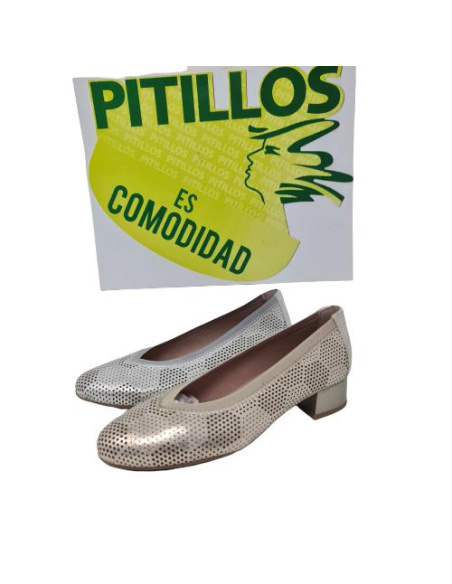 Salón Pitillos Picado Tacón Bajo Mod 6073