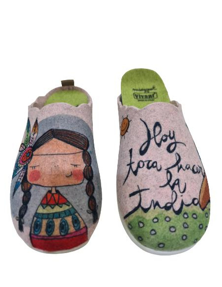 Zapatilla De Casa Fieltro Vivant India