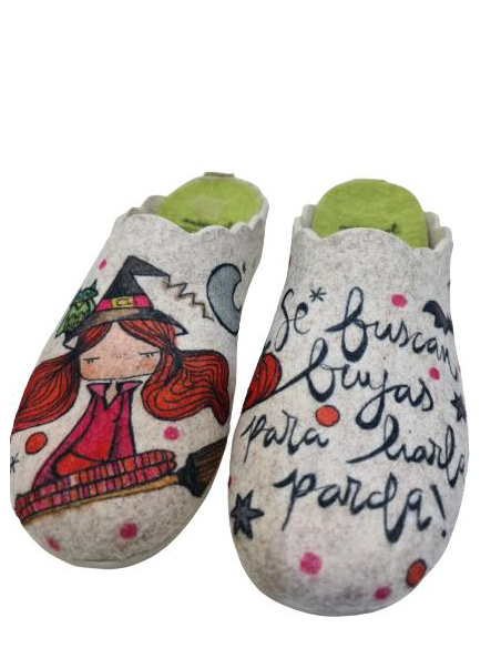 Zapatilla De Casa fieltro Vivant Bruja 