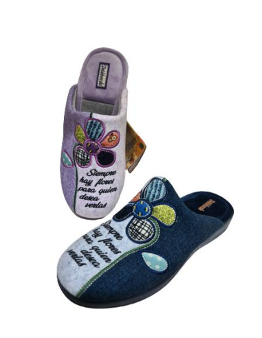 Zapatilla Descubierta Flor DeValverde Mod 1120SLL