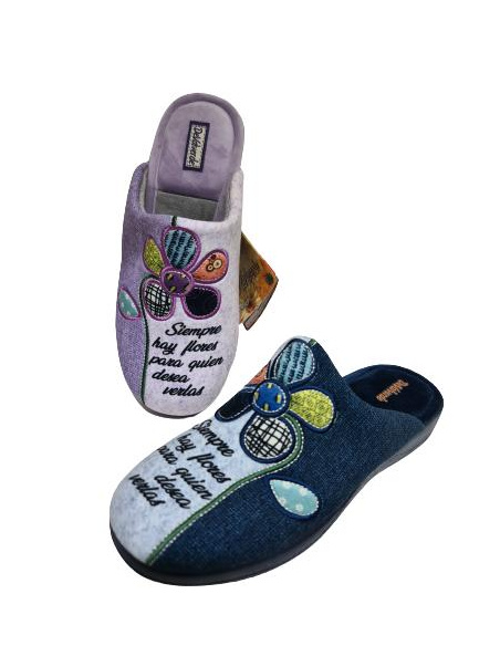 Zapatilla Descubierta Flor DeValverde Mod 1120SLL