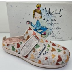 Zapatillas Fieltro Corazones Vivant