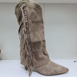 Bota Natalia Flecos Mod  Hq08 Alta Moda